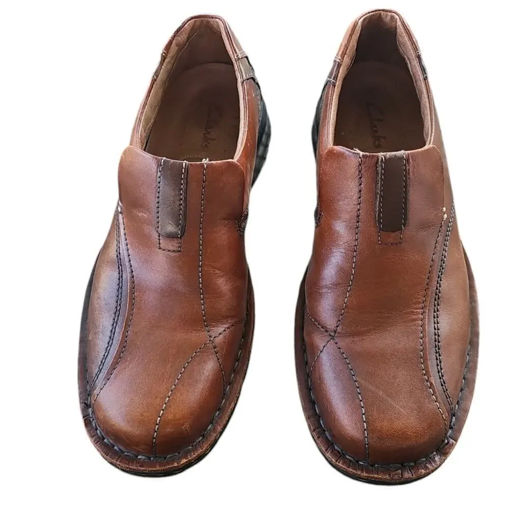 Clarks Men's Escalade Slip-On Loafers Brown Size 8